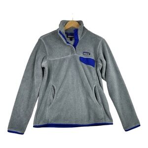 Patagonia Re-Tool Snap-T Fleece Pullover‎ Jacket Size Medium Tailored Gray/ Blue